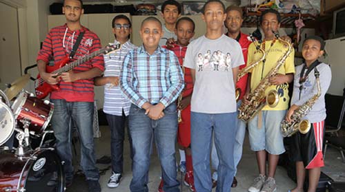Members of the Young Ethio Jazz Band (Photo:  Noam Eshel)