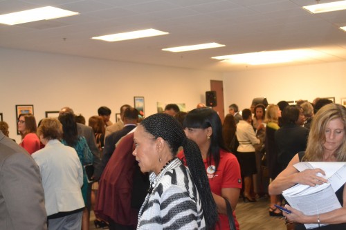 Councilwoman, Myrtle cole mingling at VIP Morning Reception.