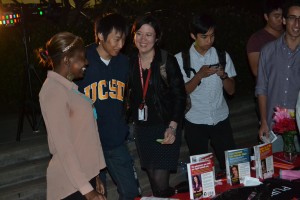 Monique shares pure romance products with UCSD students.