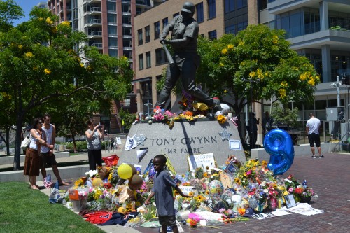 Fans gather In San Diego at Petco Park to pay homage to the Hall of Famer.