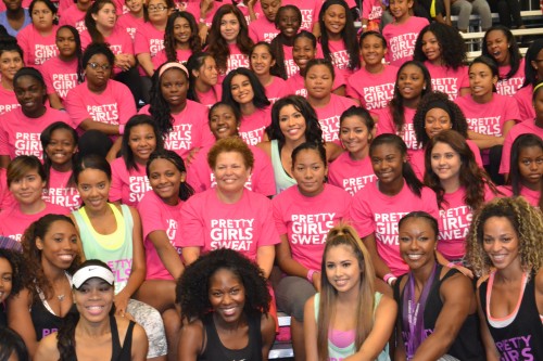 President of The Hollywood Trainer, Jeannette Jenkins, Business woman Vanessa Simmons (daughter of Reverend Run, Run DMC) and CEO Pretty girls Sweat movement at the 2014 BET Experience. 