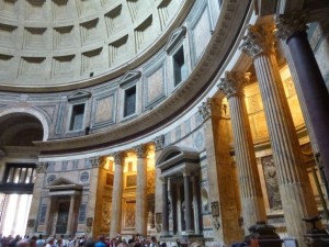 Exquisite interior of the Pantheon, Rome's oldest Church