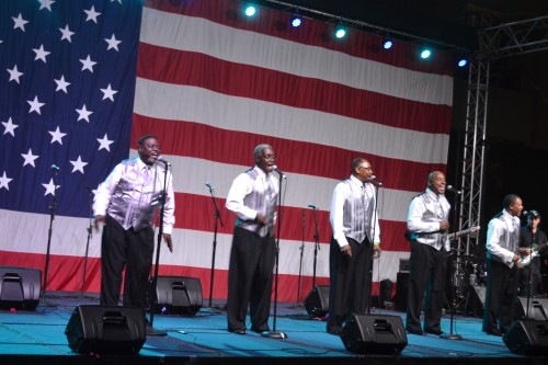 M.A.N.D.A.T.E. Recording Men 4 Christ, perform on the U.S.S. Midway.