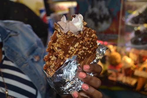 There's never a shortage of good food at the fair. But, nothing beats a a chocolate covered ice cream bar on a hot day.