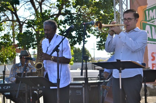 Internationally-known jazz saxophonist, Charles McPherson (L) and trumpet virtuoso Gilbert Castellaneous 