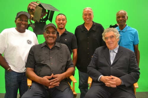 Front row: Willie Harris (L) and Elliot Gould (R) Back Row: Alex Brown (L) Henry Kingi (C)