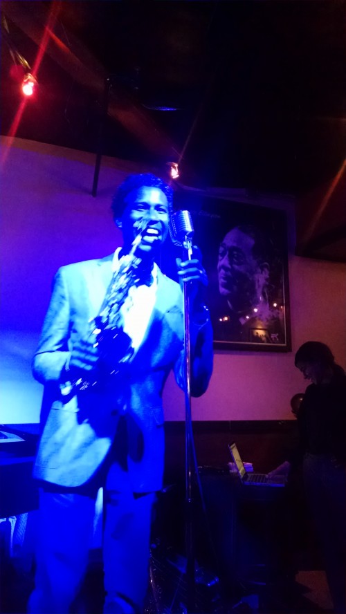 Acclaimed Sax player JBoykin performing live on Blue Mic Night.
