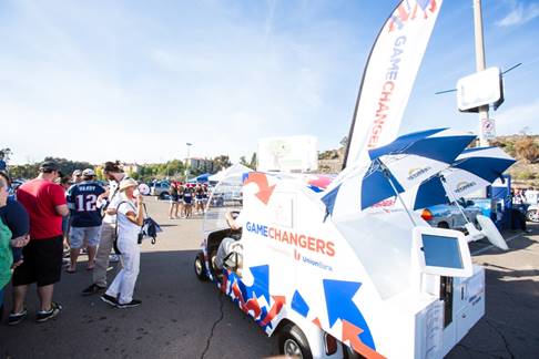 The Game Changers Mobile can also be found driving around the Qualcomm Stadium parking lot before home games for the remainder of the 2015 regular season.