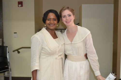 (L) Monique Gaffney plays Beatrice and Sexton, and Lindsay Brill plays, Margaret, Verges, Friar Francis.