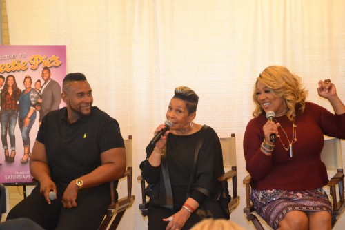 (L-R) Tim Norman, Miss Robbie Montgomery and Kym Whitley at at Q&A at OWN studios in Los Angeles.