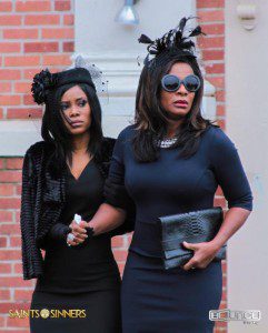 Actress Vanessa Bell-Calloway, who portrays First Lady Ella Johnson, and actress Jasmine Burke, who portrays Ella's daughter, Dr. Christie Johnson.